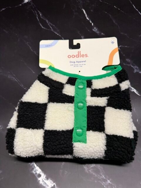 Oodles dog jacket-b/w checker